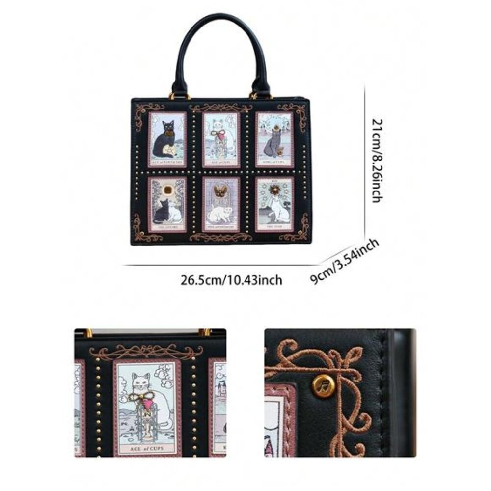 Tarot Card Diamond Cat Tote Bag - Picture 6 of 8